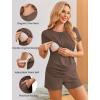 image:imageEkouaer Maternity Nursing Pajamas Set 3 Piece Postpartum Lounge Breastfeeding Pjs Pregnancy Shorts amp Pants SXXLBrown