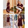 image:imageEkouaer Maternity Nursing Pajamas Set 3 Piece Postpartum Lounge Breastfeeding Pjs Pregnancy Shorts amp Pants SXXLBurgundy