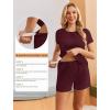 image:imageEkouaer Maternity Nursing Pajamas Set 3 Piece Postpartum Lounge Breastfeeding Pjs Pregnancy Shorts amp Pants SXXLBurgundy