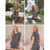 image:imageEkouaer Maternity Nursing Pajamas Set 3 Piece Postpartum Lounge Breastfeeding Pjs Pregnancy Shorts amp Pants SXXLDark Gray