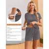 image:imageEkouaer Maternity Nursing Pajamas Set 3 Piece Postpartum Lounge Breastfeeding Pjs Pregnancy Shorts amp Pants SXXLDark Gray