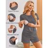 image:imageEkouaer Maternity Nursing Pajamas Set 3 Piece Postpartum Lounge Breastfeeding Pjs Pregnancy Shorts amp Pants SXXLDark Gray