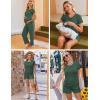 image:imageEkouaer Maternity Nursing Pajamas Set 3 Piece Postpartum Lounge Breastfeeding Pjs Pregnancy Shorts amp Pants SXXLDark Green