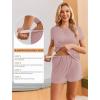 image:imageEkouaer Maternity Nursing Pajamas Set 3 Piece Postpartum Lounge Breastfeeding Pjs Pregnancy Shorts amp Pants SXXLDirty Pink