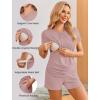 image:imageEkouaer Maternity Nursing Pajamas Set 3 Piece Postpartum Lounge Breastfeeding Pjs Pregnancy Shorts amp Pants SXXLDirty Pink