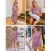 image:imageEkouaer Maternity Nursing Pajamas Set 3 Piece Postpartum Lounge Breastfeeding Pjs Pregnancy Shorts amp Pants SXXLFloral Lilac