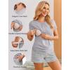 image:imageEkouaer Maternity Nursing Pajamas Set 3 Piece Postpartum Lounge Breastfeeding Pjs Pregnancy Shorts amp Pants SXXLLight Gray Stripe