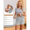 image:imageEkouaer Maternity Nursing Pajamas Set 3 Piece Postpartum Lounge Breastfeeding Pjs Pregnancy Shorts amp Pants SXXLLight Gray Stripe
