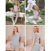 image:imageEkouaer Maternity Nursing Pajamas Set 3 Piece Postpartum Lounge Breastfeeding Pjs Pregnancy Shorts amp Pants SXXLLight Gray Stripe