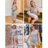 image:imageEkouaer Maternity Nursing Pajamas Set 3 Piece Postpartum Lounge Breastfeeding Pjs Pregnancy Shorts amp Pants SXXLLight Gray Stripe