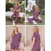 image:imageEkouaer Maternity Nursing Pajamas Set 3 Piece Postpartum Lounge Breastfeeding Pjs Pregnancy Shorts amp Pants SXXLPurple Red