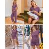image:imageEkouaer Maternity Nursing Pajamas Set 3 Piece Postpartum Lounge Breastfeeding Pjs Pregnancy Shorts amp Pants SXXLPurple Red