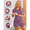 image:imageEkouaer Maternity Nursing Pajamas Set 3 Piece Postpartum Lounge Breastfeeding Pjs Pregnancy Shorts amp Pants SXXLPurple Red