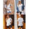 image:imageEkouaer Maternity Shirts 3 Pack Womens Short Sleeve Pregnancy Tops V Neck Split Side Mama Clothes SXXL3 Pcs Black Grey White Flower