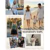 image:imageEkouaer Maternity Shirts 3 Pack Womens Short Sleeve Pregnancy Tops V Neck Split Side Mama Clothes SXXL3 Pcs Black Light Grey White