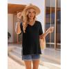 image:imageEkouaer Maternity Shirts 3 Pack Womens Short Sleeve Pregnancy Tops V Neck Split Side Mama Clothes SXXL3 Pcs Black Light Khaki Light Purple