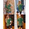 image:imageEkouaer Maternity Shirts 3 Pack Womens Short Sleeve Pregnancy Tops V Neck Split Side Mama Clothes SXXL3 Pcs Black White Boho Green Floral