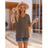 image:imageEkouaer Maternity Shirts 3 Pack Womens Short Sleeve Pregnancy Tops V Neck Split Side Mama Clothes SXXL3 Pcs Black White Brown