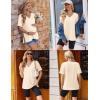 image:imageEkouaer Maternity Shirts 3 Pack Womens Short Sleeve Pregnancy Tops V Neck Split Side Mama Clothes SXXL3 Pcs Brown Grey Beige