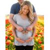 image:imageEkouaer Maternity Shirts 3 Packs Flying Short Sleeve Maternity Tops V Neck TShirt Pregnancy Clothes SXXLBlackLight GreyDirty Pink