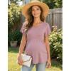 image:imageEkouaer Maternity Shirts 3 Packs Flying Short Sleeve Maternity Tops V Neck TShirt Pregnancy Clothes SXXLBlackPinkBlack Stripe