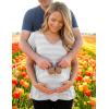image:imageEkouaer Maternity Shirts 3 Packs Flying Short Sleeve Maternity Tops V Neck TShirt Pregnancy Clothes SXXLLight BlueLight GreenGrey Stripe
