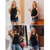image:imageEkouaer Maternity Tank Tops 3 Pack Womens Ribbed Pregnancy Shirts Crew Neck Ruched Side Mama Clothes SXXL3pcs Black Brown Beige