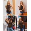 image:imageEkouaer Maternity Tank Tops 3 Pack Womens Ribbed Pregnancy Shirts Crew Neck Ruched Side Mama Clothes SXXL3pcs Black Brown Beige