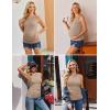 image:imageEkouaer Maternity Tank Tops 3 Pack Womens Ribbed Pregnancy Shirts Crew Neck Ruched Side Mama Clothes SXXL3pcs Black Brown Beige
