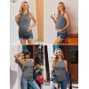 image:imageEkouaer Maternity Tank Tops 3 Pack Womens Ribbed Pregnancy Shirts Crew Neck Ruched Side Mama Clothes SXXL3pcs Black Grey Brown