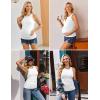 image:imageEkouaer Maternity Tank Tops 3 Pack Womens Ribbed Pregnancy Shirts Crew Neck Ruched Side Mama Clothes SXXL3pcs Black White Dirty Pink