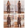 image:imageEkouaer Nursing Pajamas Maternity Robe Set 3 Pieces Postpartum Maternity Pajama Set Pregnancy Breastfeeding PjCoffee Brown