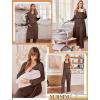 image:imageEkouaer Nursing Pajamas Maternity Robe Set 3 Pieces Postpartum Maternity Pajama Set Pregnancy Breastfeeding PjCoffee Brown
