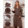 image:imageEkouaer Nursing Pajamas Maternity Robe Set 3 Pieces Postpartum Maternity Pajama Set Pregnancy Breastfeeding PjCoffee Brown