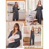 image:imageEkouaer Nursing Pajamas Maternity Robe Set 3 Pieces Postpartum Maternity Pajama Set Pregnancy Breastfeeding PjDeep Grey