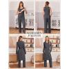 image:imageEkouaer Nursing Pajamas Maternity Robe Set 3 Pieces Postpartum Maternity Pajama Set Pregnancy Breastfeeding PjDeep Grey