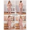 image:imageEkouaer Nursing Pajamas Maternity Robe Set 3 Pieces Postpartum Maternity Pajama Set Pregnancy Breastfeeding PjDusty Pink