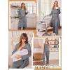 image:imageEkouaer Nursing Pajamas Maternity Robe Set 3 Pieces Postpartum Maternity Pajama Set Pregnancy Breastfeeding PjGrey
