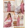 image:imageEkouaer Nursing Pajamas Maternity Robe Set 3 Pieces Postpartum Maternity Pajama Set Pregnancy Breastfeeding PjGrey Purple