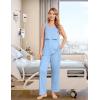 image:imageEkouaer Nursing Pajamas Maternity Robe Set 3 Pieces Postpartum Maternity Pajama Set Pregnancy Breastfeeding PjLight Blue