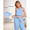 image:imageEkouaer Nursing Pajamas Maternity Robe Set 3 Pieces Postpartum Maternity Pajama Set Pregnancy Breastfeeding PjLight Blue