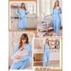 image:imageEkouaer Nursing Pajamas Maternity Robe Set 3 Pieces Postpartum Maternity Pajama Set Pregnancy Breastfeeding PjLight Blue