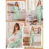 image:imageEkouaer Nursing Pajamas Maternity Robe Set 3 Pieces Postpartum Maternity Pajama Set Pregnancy Breastfeeding PjLight Green