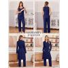 image:imageEkouaer Nursing Pajamas Maternity Robe Set 3 Pieces Postpartum Maternity Pajama Set Pregnancy Breastfeeding PjNavy Blue