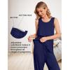 image:imageEkouaer Nursing Pajamas Maternity Robe Set 3 Pieces Postpartum Maternity Pajama Set Pregnancy Breastfeeding PjNavy Blue