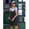 image:imageEkouaer Rompers for Women Summer Casual Sleeveless Spaghetti Strap Shorts Overalls Jumpsuits Beach Outfits with PocketsBlack
