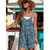 image:imageEkouaer Rompers for Women Summer Casual Sleeveless Spaghetti Strap Shorts Overalls Jumpsuits Beach Outfits with PocketsBlue Greenfloral