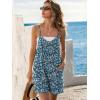image:imageEkouaer Rompers for Women Summer Casual Sleeveless Spaghetti Strap Shorts Overalls Jumpsuits Beach Outfits with PocketsBlue Greenfloral