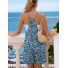 image:imageEkouaer Rompers for Women Summer Casual Sleeveless Spaghetti Strap Shorts Overalls Jumpsuits Beach Outfits with PocketsBlue Greenfloral