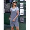 image:imageEkouaer Rompers for Women Summer Casual Sleeveless Spaghetti Strap Shorts Overalls Jumpsuits Beach Outfits with PocketsBlue Grey